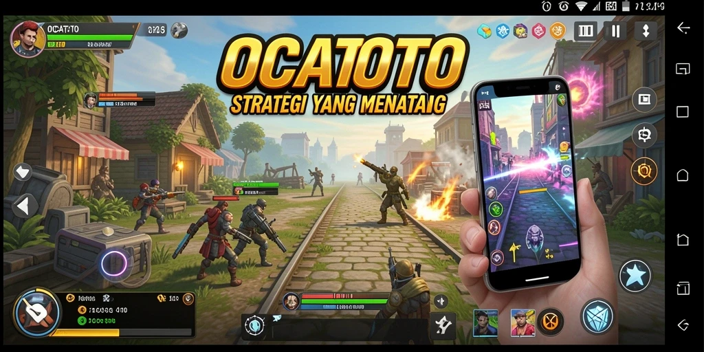 Screenshot gameplay OCATOTO menampilkan aksi strategis yang intens.