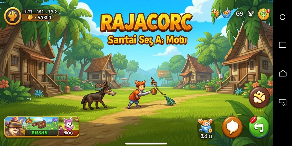 Tampilan screenshot RAJACORC menampilkan gameplay yang asyik dan penuh warna.