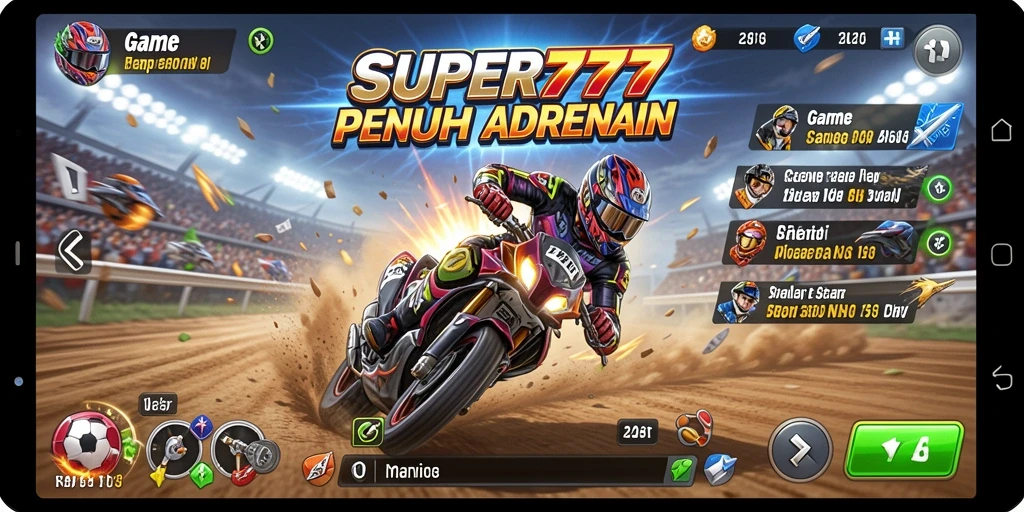 Tampilan screenshot SUPER777 yang menunjukkan aksi balapan menegangkan.