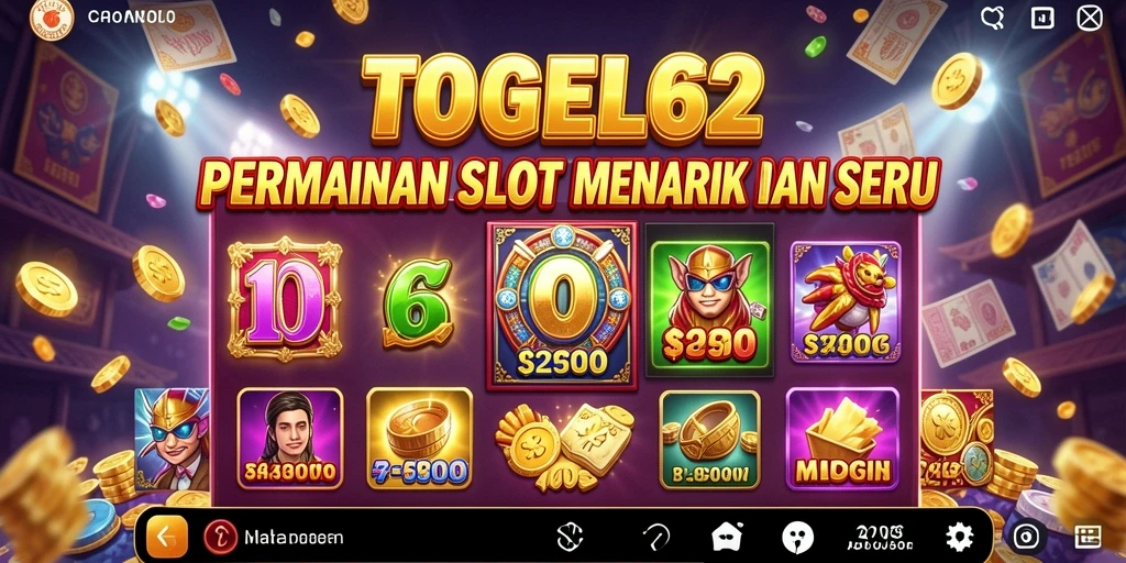 Tampilan gameplay Slot TOGEL62 yang mengasyikkan dan penuh warna.