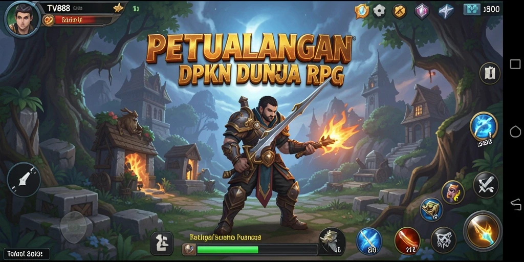Screenshot TV888 menampilkan karakter dalam aksi dan lingkungan RPG yang kaya.